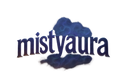 make logo "mistyaura" , halowen , 3D, delbackgound