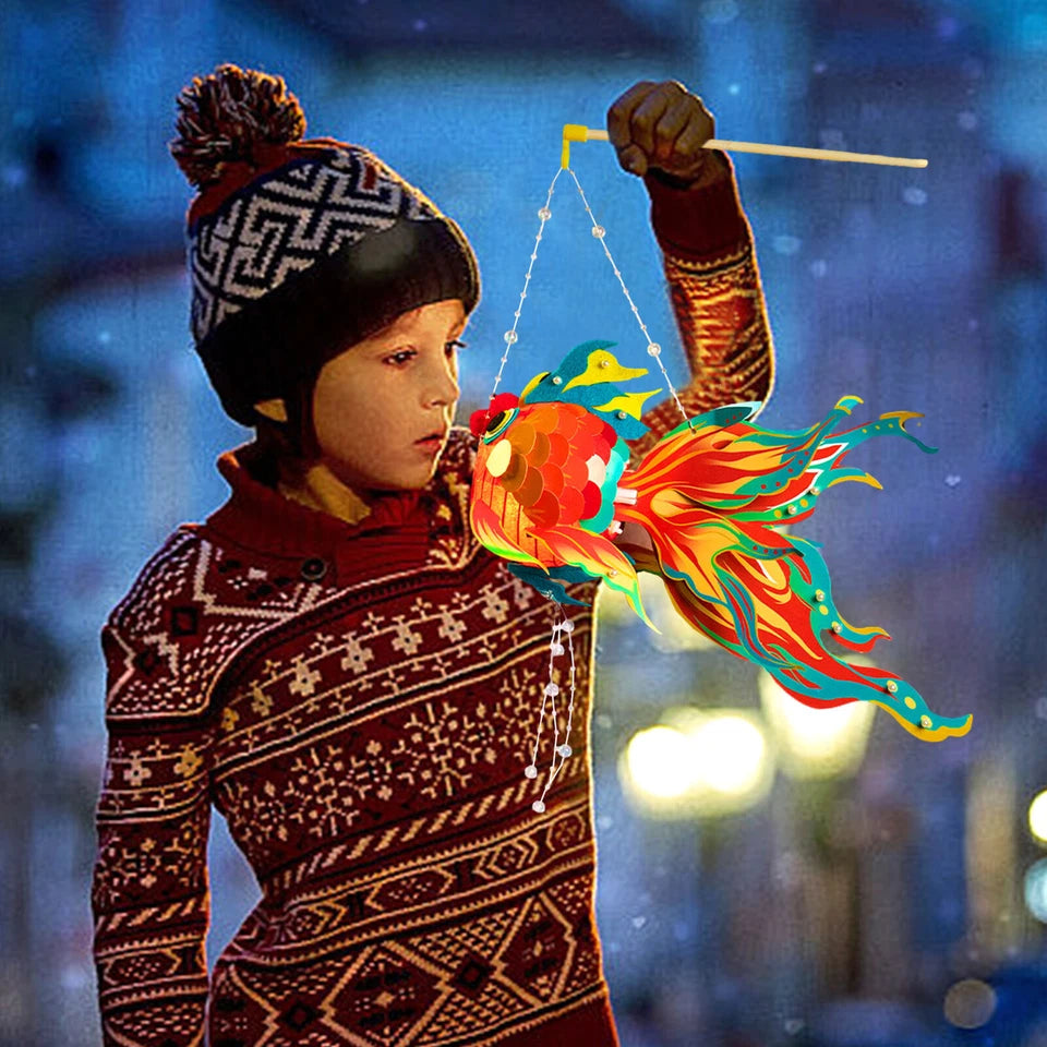 Chinese New Year Paper Lanterns Chinese Lanterns Kits Diy Fish-Shaped
