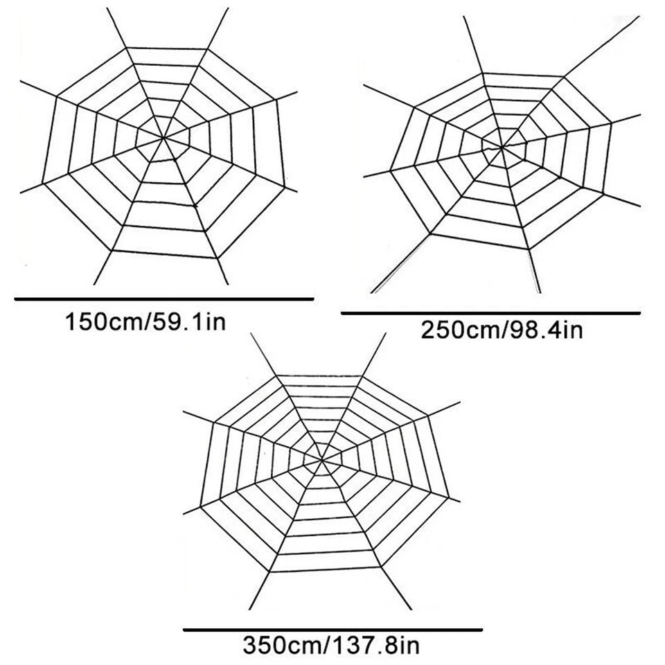 Halloween Giant Spider Web String Rope Realistic Spiders Outdoor Party Decor